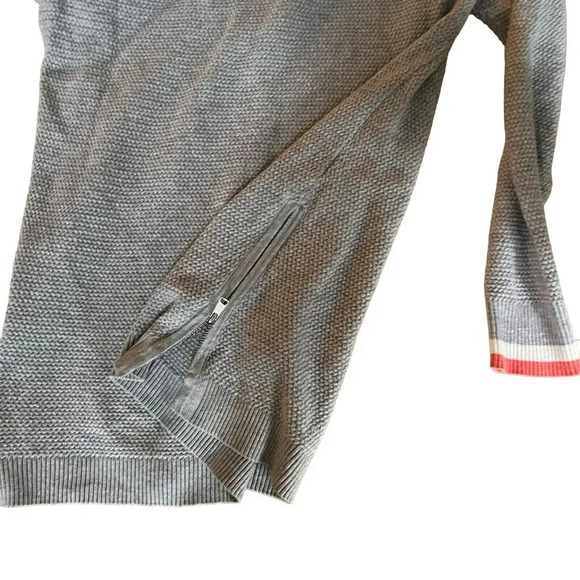 T by Talbots Womens Striped Textured Knitted Sweater Side Zippers Offices XS - Picture 7 of 9